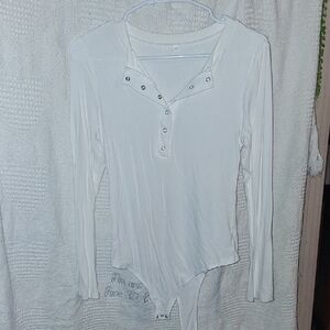 White Henley Bodysuit